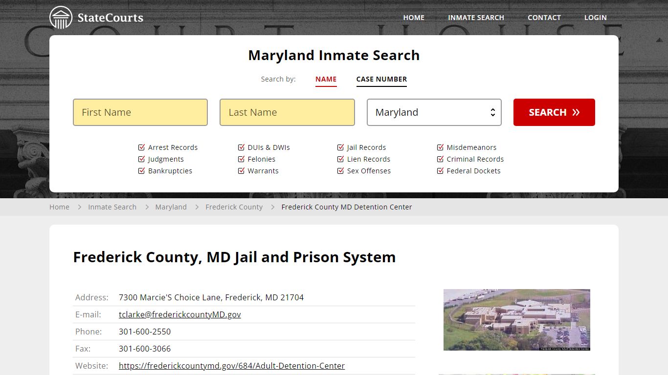 Frederick County, MD Jail and Prison System - State Courts